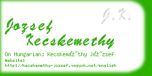 jozsef kecskemethy business card